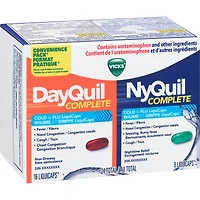 DayQuil et NyQuil COMPLETE soulagement de la toux, du rhume et de la grippe, 24 LiquiCaps