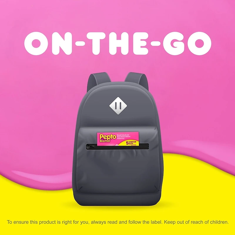 Pepto Bismol Caplets for Nausea, Heartburn, Indigestion, Upset Stomach, and Diarrhea 24 ct