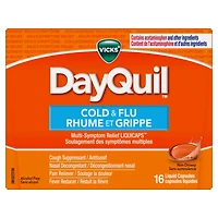 DayQuil Cold & Flu Multi-Symptom Relief Non-Drowsy Liquid Capsules, 16 Count