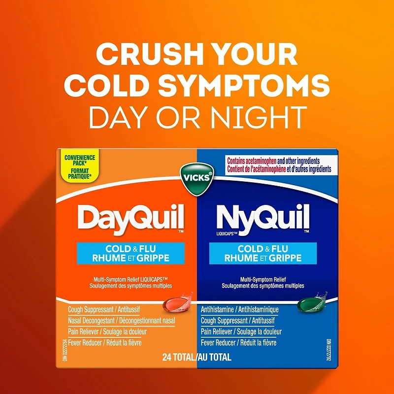 DayQuil Cold & Flu Multi-Symptom Relief Non-Drowsy Liquid Capsules, 16 Count