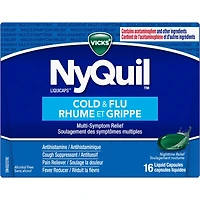 Capsules liquides NyQuil Rhume et grippe Soulagement des symptômes multiples