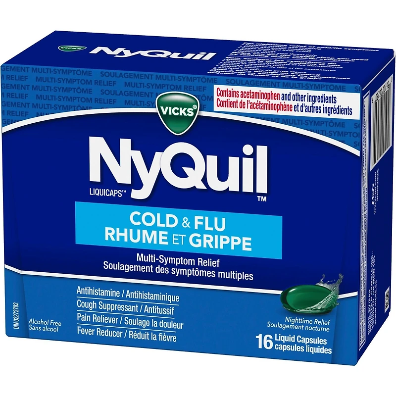 Capsules liquides NyQuil Rhume et grippe Soulagement des symptômes multiples