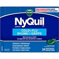 NyQuil Cold & Flu Multi-Symptom Relief Liquid Capsules, 24 Count