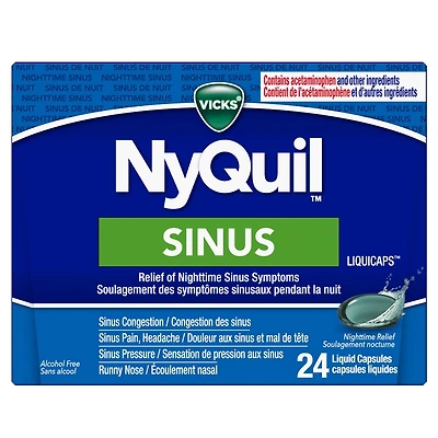 Capsules liquides NyQuil Sinus, 24 unités