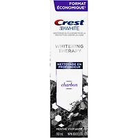 Dentifrice au fluorure avec charbon Crest 3D White Whitening Therapy Nettoyage en profondeur, Menthe vivifiante, 110 mL