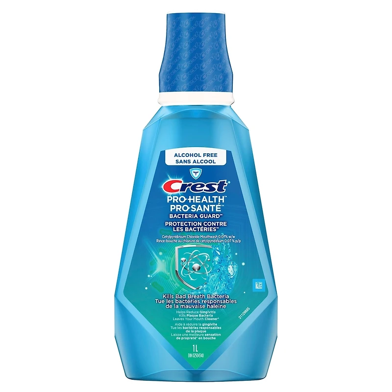 Crest Bacteria Guard Plus Mouthwash with 1.5% Hydrogen Peroxide, Mint 1L