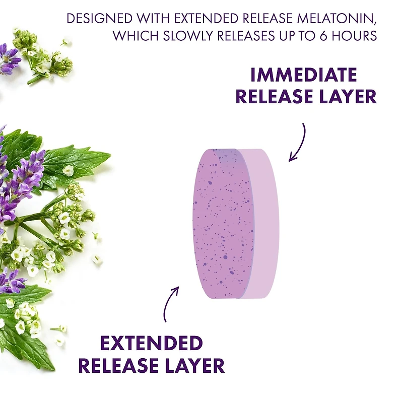 ZzzQuil PURE Zzzs All Night Extended Release, Melatonin Sleep Aid Tablets, Releases up to 6 hours, Sleep Aid for Adults, 2 mg per tablet, 21 Tablets