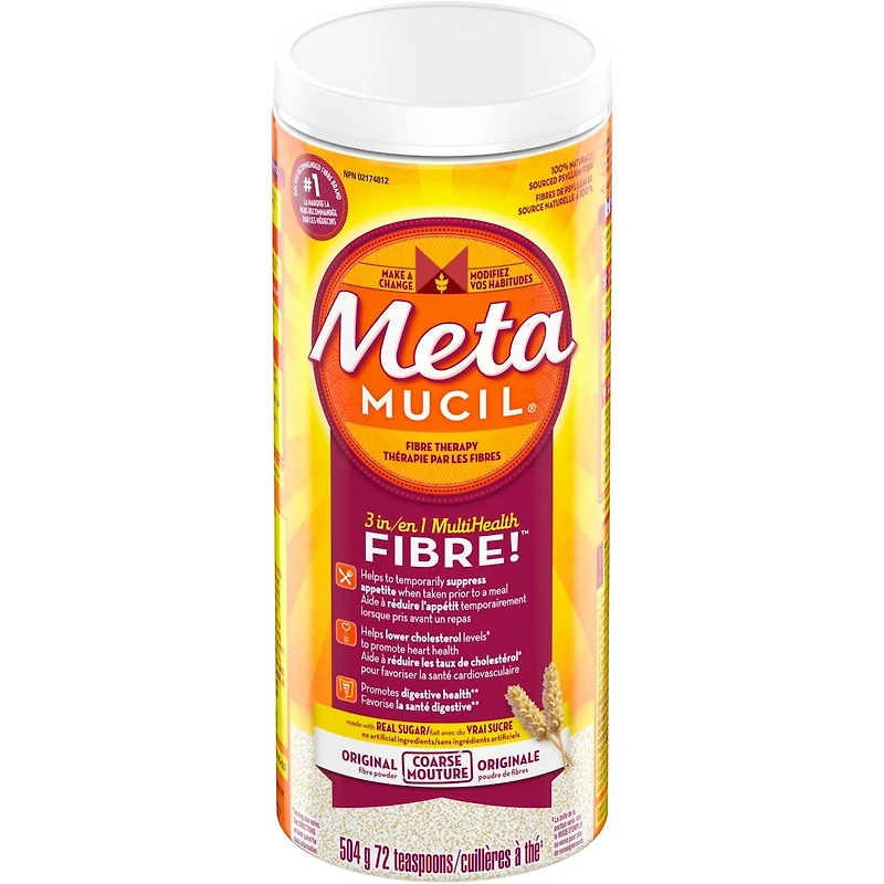 Fibres MultiSanté 3 en 1! Supplément de fibres en poudre, mouture originale, 504 g