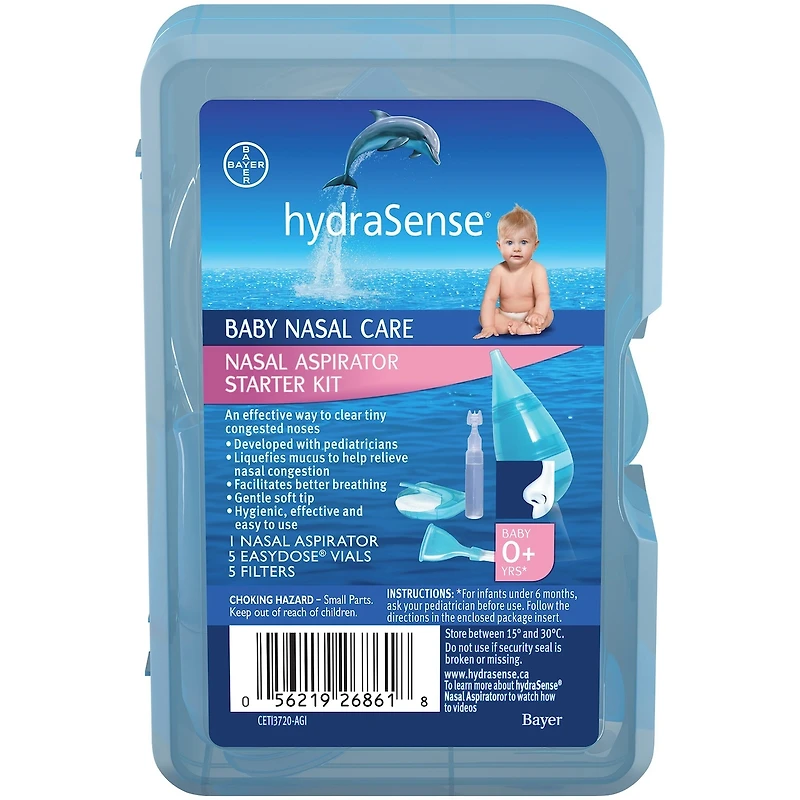 Trousse de départ hydraSense Mouche bébé, Soins du nez pour bébé, soulagement des nez congestionnés, 1 trousse