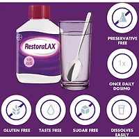 Poudre laxative RestoraLAX, soulagement efficace, sans goût ni grumeau, pas de ballonnement, pas de flatulence, pas de crampes, 10 sachets monodose pratiques