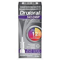 Vaporisateur Drixoral No Drip avec hydradants, soulage la congestion tout en apaisant les voies nasales sèches et irritées, 15 mL