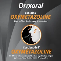Vaporisateur Drixoral No Drip avec hydradants, soulage la congestion tout en apaisant les voies nasales sèches et irritées, 15 mL