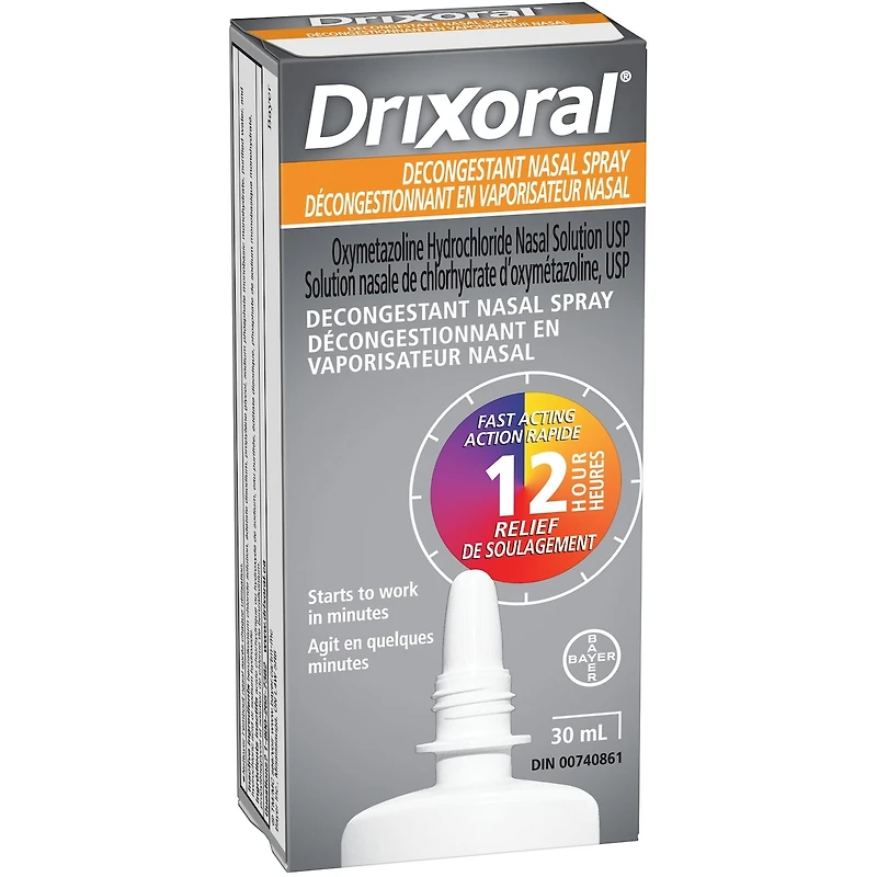 Drixoral Decongestant Nasal Spray, Fast and Long Lasting 12 Hour Relief, 30ml