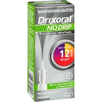 Drixoral No Drip Cool Menthol Spray, Cooling Sensation with 12 Hour Relief, 15ml