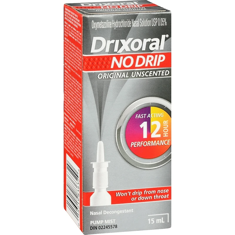 Drixoral No Drip Original Unscented Spray, Helps Relieve Nasal Congestion, 15ml