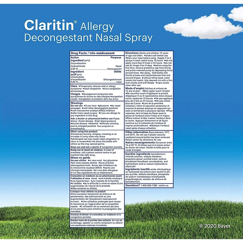 Claritin Allergy Decongestant Nasal Spray, Fast Acting Relief, 25ml