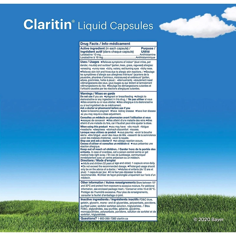 Claritin Liquid Capsules Allergy Medicine, Fast-Acting 24-Hour Non-Drowsy Relief 10 mg