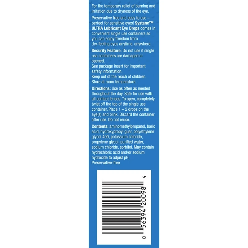 Systane® Ultra Unidose Preservative Free Eye Drops