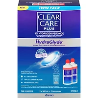 Clear Care® PLUS with HydraGlyde Contact Lens Solution Twin Pack