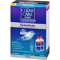 Clear Care® PLUS with HydraGlyde Contact Lens Solution Twin Pack