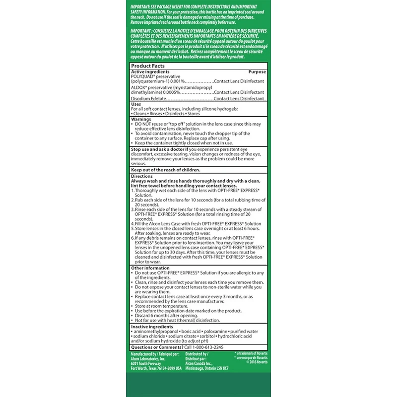 Opti-Free® Express® Advanced Cleaning & Desinfecting