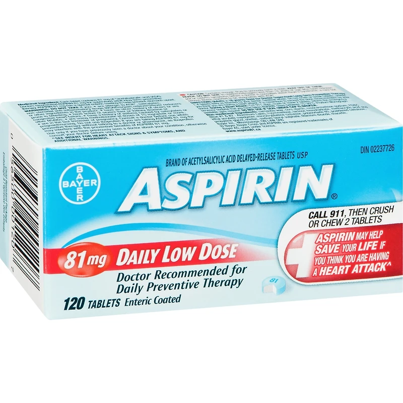 ASPIRIN® à 81 mg, comprimés faible dose quotidienne avec enrobage gastro-résistant