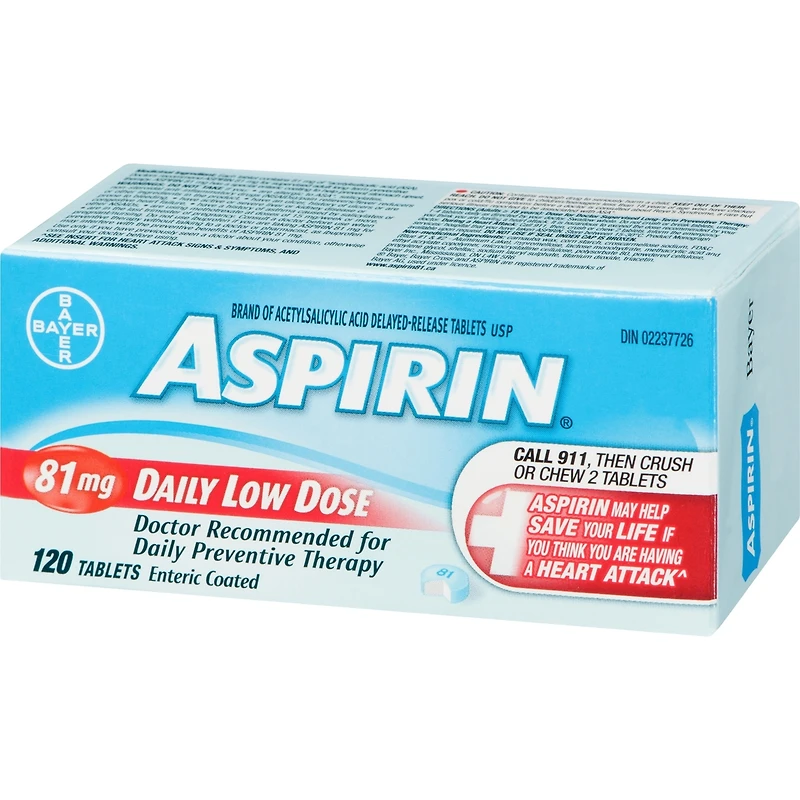 ASPIRIN® à 81 mg, comprimés faible dose quotidienne avec enrobage gastro-résistant