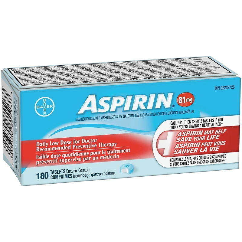 ASPIRIN 81mg, Daily Low Dose Enteric Coated Tablets