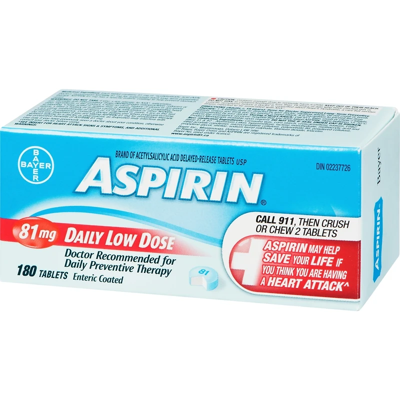 ASPIRIN 81mg, Daily Low Dose Enteric Coated Tablets