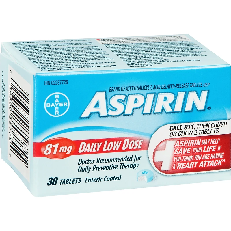 ASPIRIN 81mg, Daily Low Dose Enteric Coated Tablets