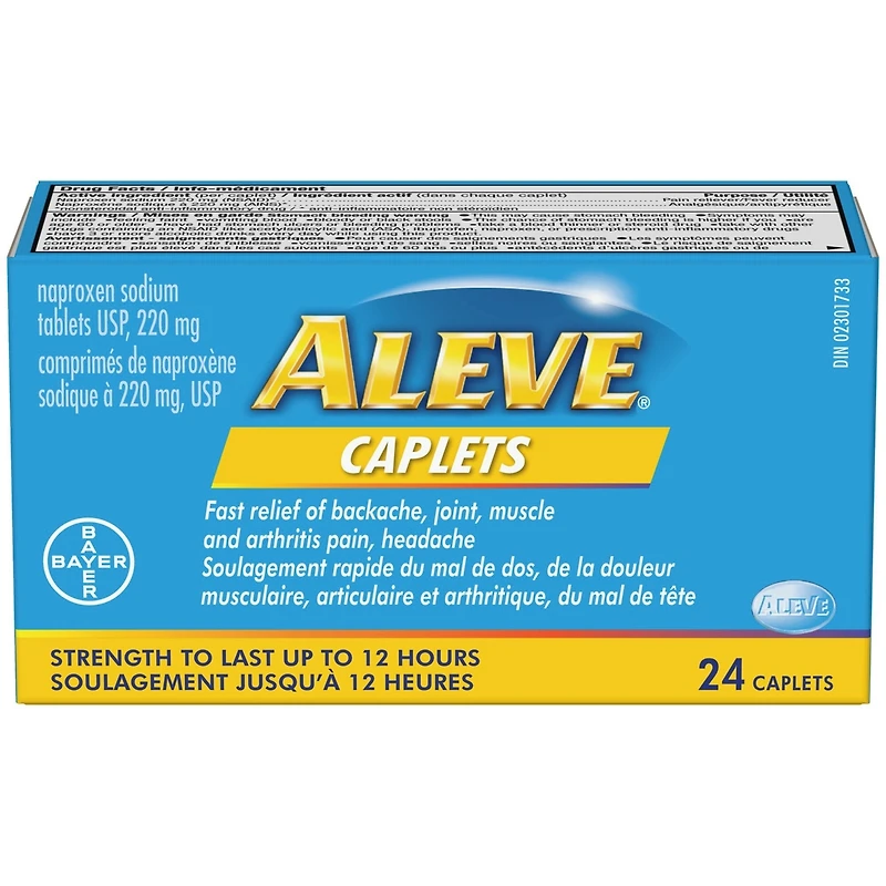 ALEVE pour le soulagement de la douleur, éprouvé en clinique, à action rapide et durable, naproxène sodique