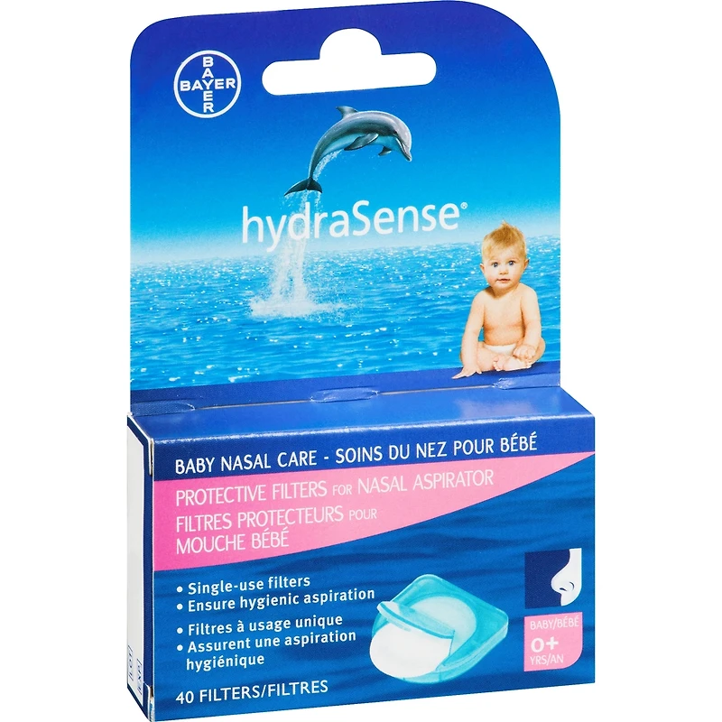 Filtres protecteurs pour Mouche bébé hydraSense, Soins du nez pour bébé, usage unique, 40 filtres