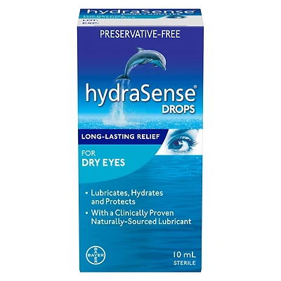 hydraSense Eye Drops, For Dry Eyes, Fast and Long-Lasting Relief, Preservative Free, Naturally Sourced Lubricant