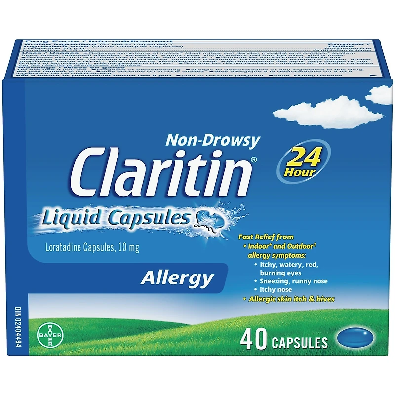 Claritin Capsules liquides Allergies, soulagement rapide et sans somnolence durant 24 heures, 10 mg