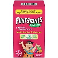 FLINTSTONES Complete Chewable Multivitamin & Minerals for Kids, Aspartame-Free, with Vitamin A, C, B6, B12, D, E, Calcium, 150 count
