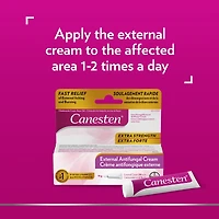 Canesten Crème antifongique externe extra forte pour les infections à levures, soulagement des démangeaisons et de la sensation de brûlure, 15 g