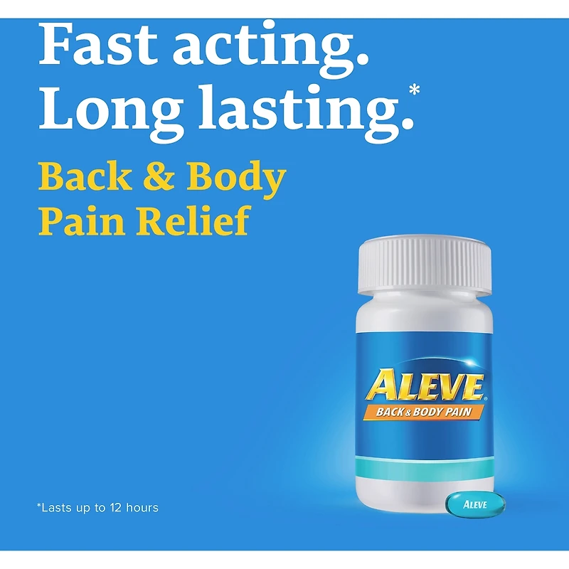 ALEVE Back and Body Pain Relief Liquid Gels, Up to 12 Hour Relief, Naproxen Sodium 220mg