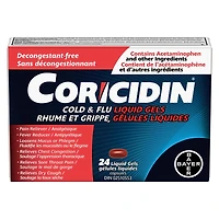 Decongestant Free Cough and Cold Medicine - Cough, cold and flu medicine for adults – Effective Symptom Relief From Sore Throat, Cough, Chest Congestion, Fever, and Headaches, 24 Liquid Gels