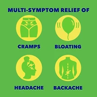 Midol PMS Caffeine-Free, Fast Relief of Pre-Menstrual Period Symptoms such as Irritability, Bloating, Cramps, Breast tenderness, Backache, Headaches and Muscle Aches. 40 Caplets