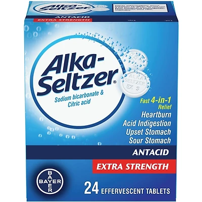Antacid Heartburn Relief Effervescent Tablets - Extra Strength Antacid Tablets For Heartburn And Upset Stomach Relief, Contains Sodium Bicarbonate And Citric Acid