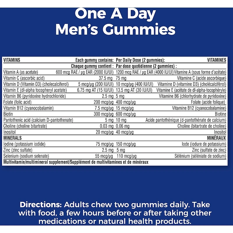 ONE A DAY HOMMES GUMMIES 62719