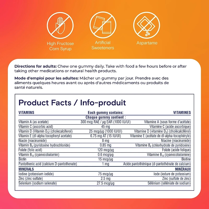 Gummies One A Day Multi+ avec soutien immunitaire – Multivitamines pour les femmes et les hommes avec soutien immunitaire quotidien contenant des vitamines C et D et du zinc pour soutenir la fonction immunitaire