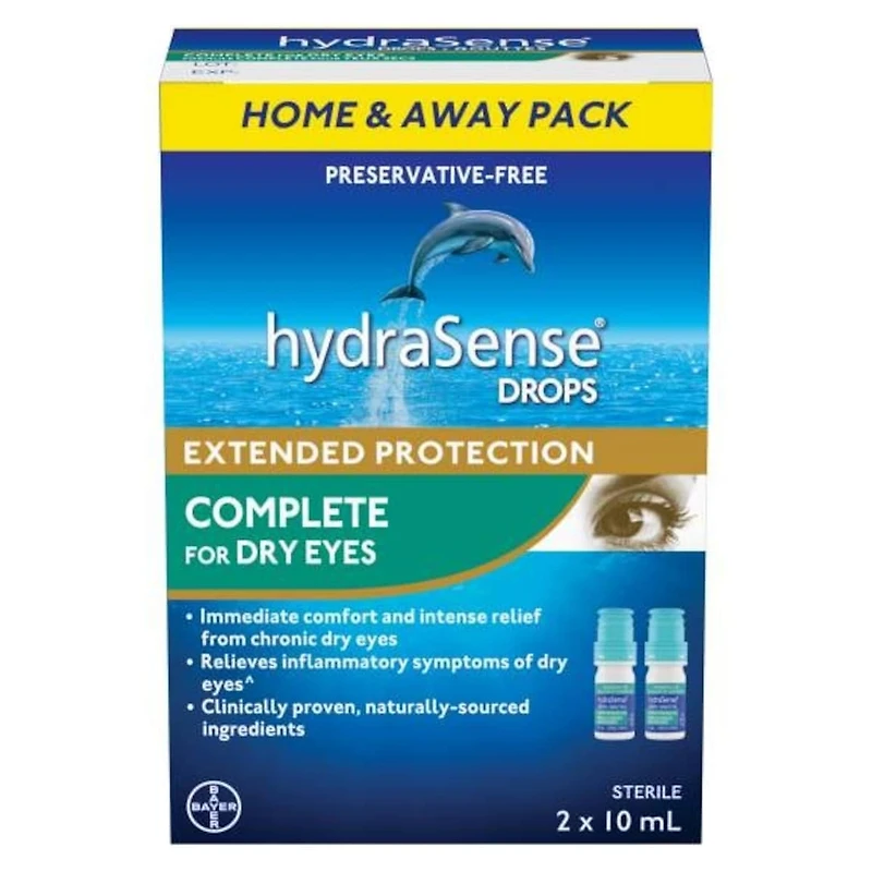 Complete Eye Drops For Dry Eyes - Preservative Free Eye Drops For Dry Eye Relief, Immediate Comfort And Intense Relief From Chronic Dry Eyes, Naturally Sourced, Can Use With Contacts, 2 x 10mL