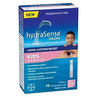 pour enfants – yeux secs, sans agent de conservation, lubrifiant de source naturelle