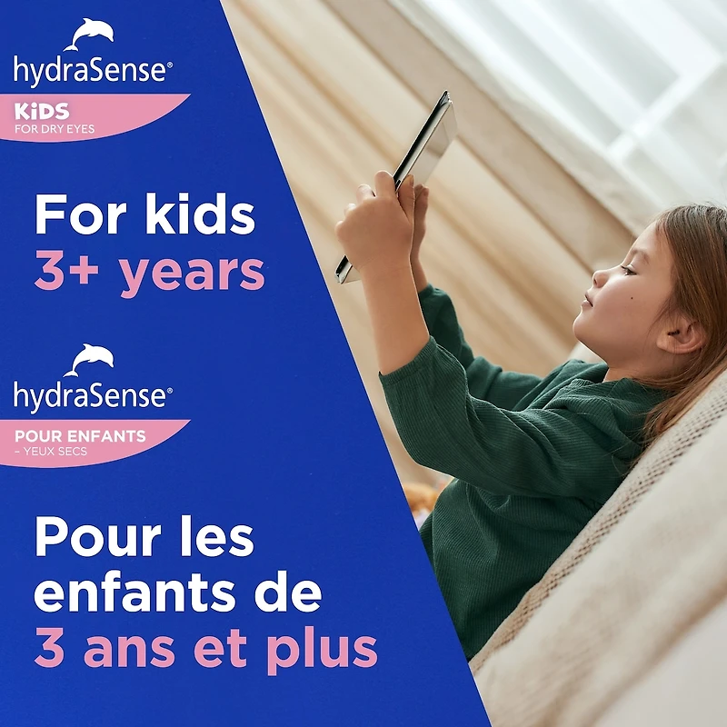 pour enfants – yeux secs, sans agent de conservation, lubrifiant de source naturelle