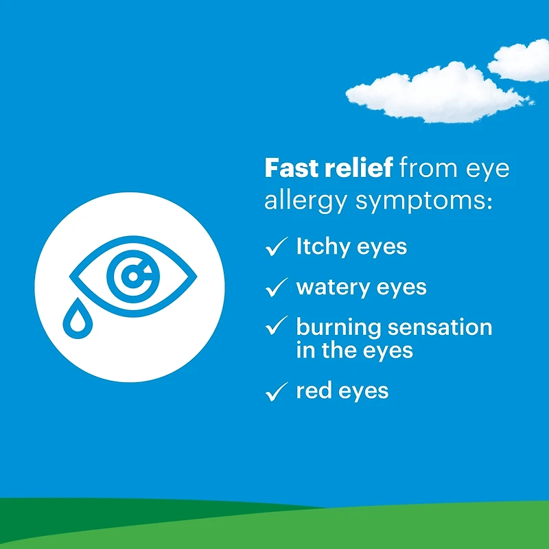 Gouttes oculaires Claritin Allergies, sans agent de conservation, soulagement de longue durée