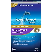 hydraSense Dual Action Eye Drops, For Dry Eyes, Preservative Free, Clinically Proven Dual Action Formula, Naturally Sourced Lubricant, With Phospholipids