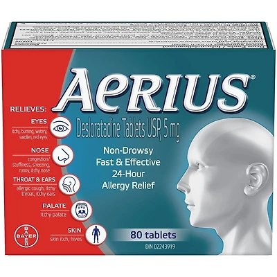 Allergy Medicine, Fast Relief, 24-Hour, Non-Drowsy, 15 Symptoms, 80 Tablets