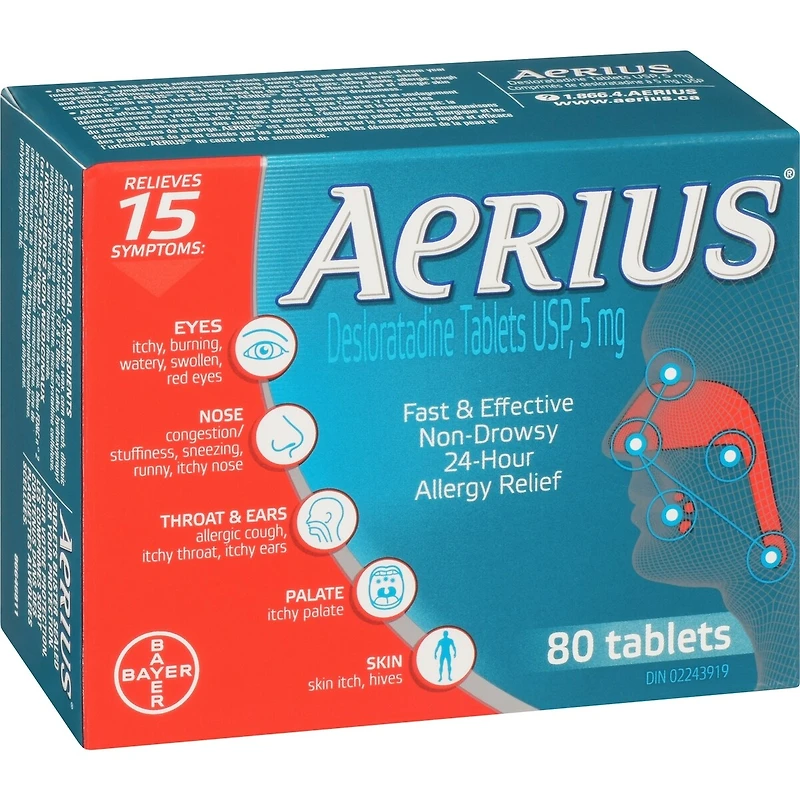 Allergy Medicine, Fast Relief, 24-Hour, Non-Drowsy, 15 Symptoms