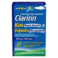 Kids Médicament contre les allergies à dissolution rapide – 24 heures sans somnolence pour les enfants, antihistaminiques pour les enfants, soulagement rapide des allergies des démangeaisons, des yeux rouges, des éternuements, du nez qui coule